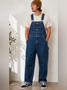 Denim Workwear Overalls Mens 40x30 Carpenter Utility Blue Vintage Style